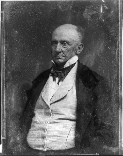[George Washington Parke Custis, half-length portrait, three-quarters to the left, wearing white waistcoat]