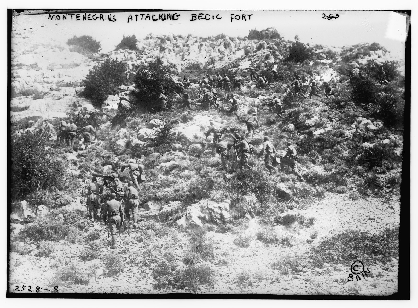 Montenegrins attacking Bedic Fort, n/a — historic photograph