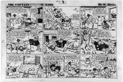 The Captain and the kids. Und dot's der story of Vashington who couldn't told a lie!""