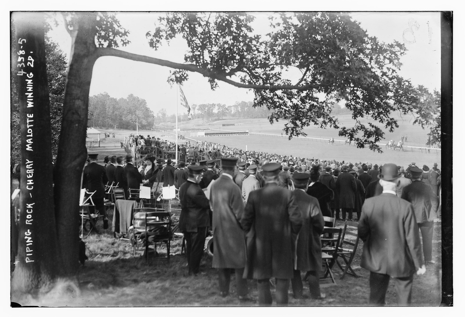 Piping rock -- Cherry Malotte winning 2d Horse race, n/a — historic photograph