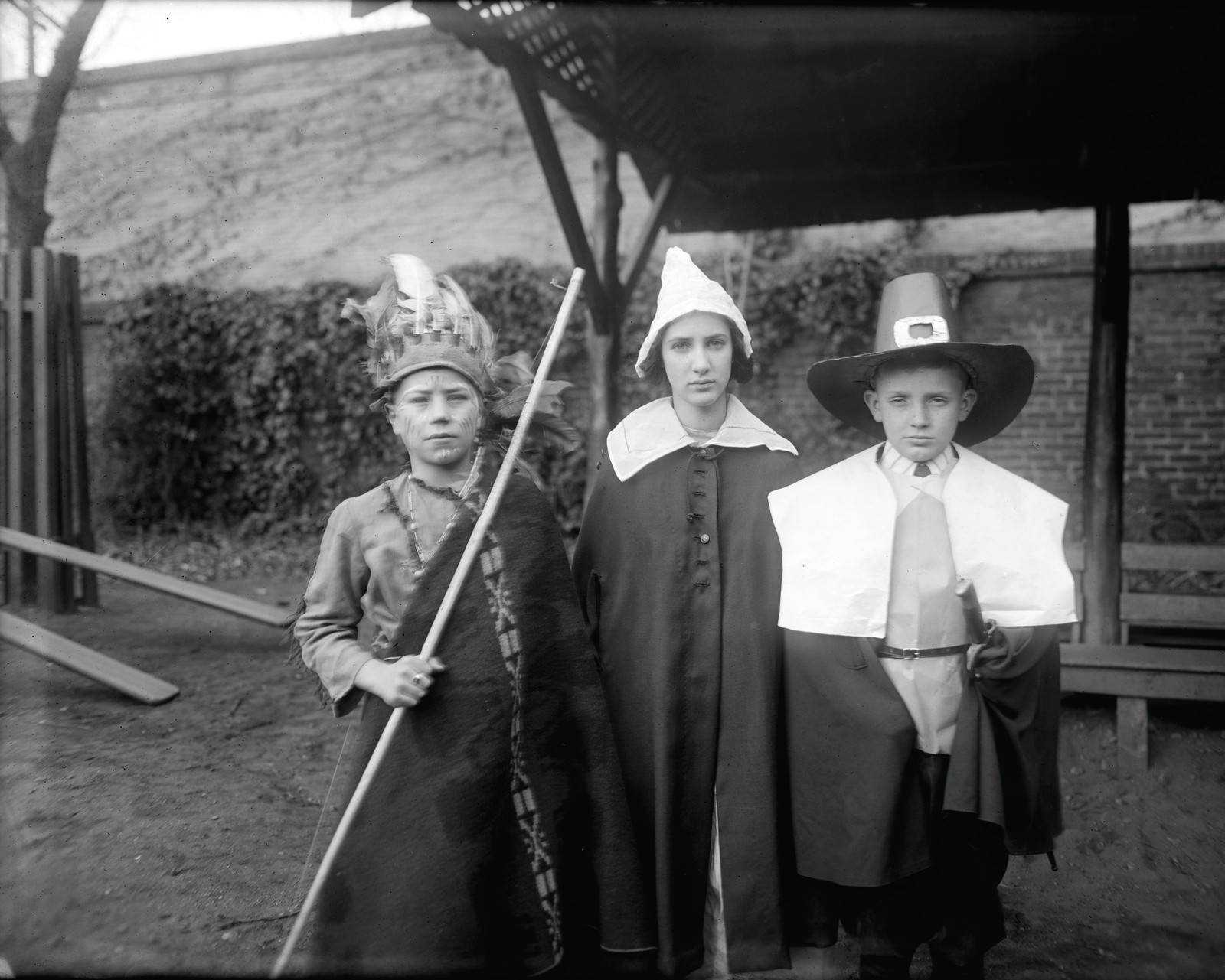 Thanksgiving Maskers, c. 1910-1915 — historic photograph