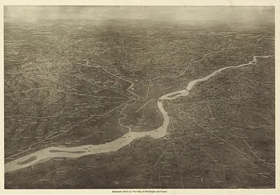 Hammond's Bird's-eye View Map of Philadelphia and Vicinity
