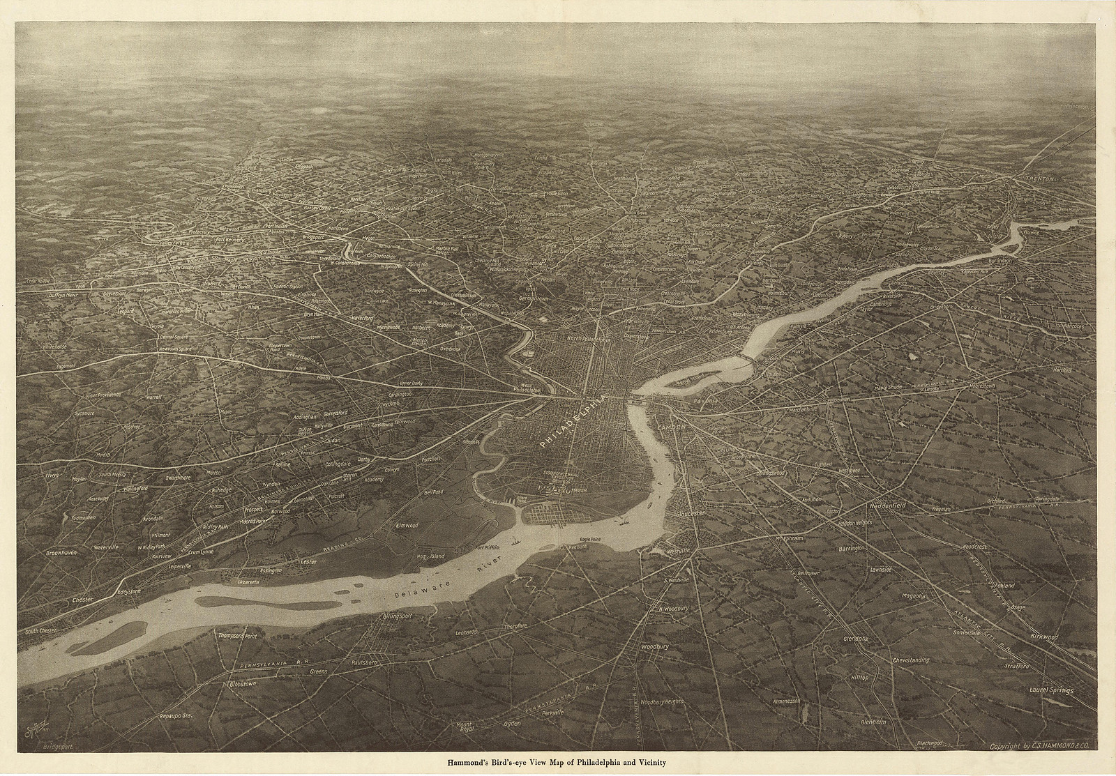 Philadelphia, Pennsylvania, 1926, 1926 — antique map