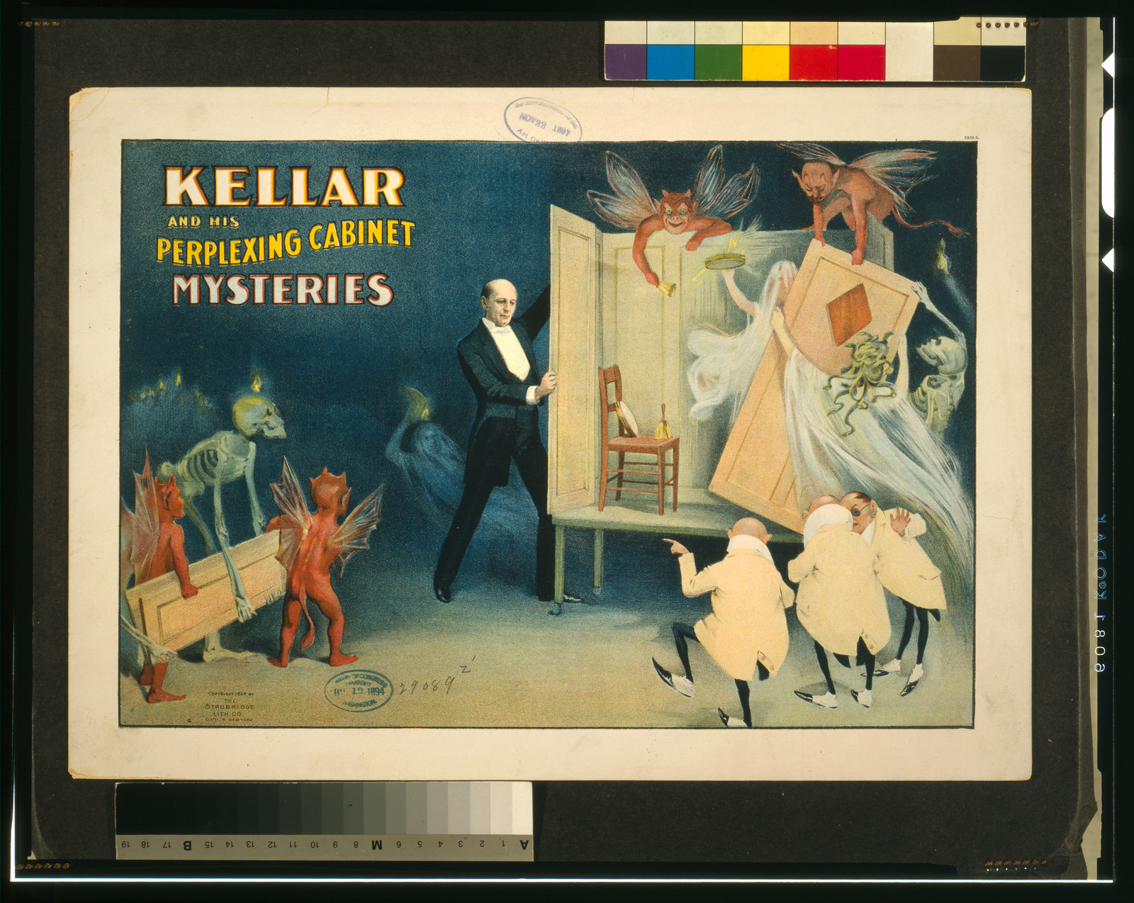 Kellar and his perplexing cabinet mysteries, Cin'ti ; New York : Strobridge Lith. Co., c1894. — vintage poster