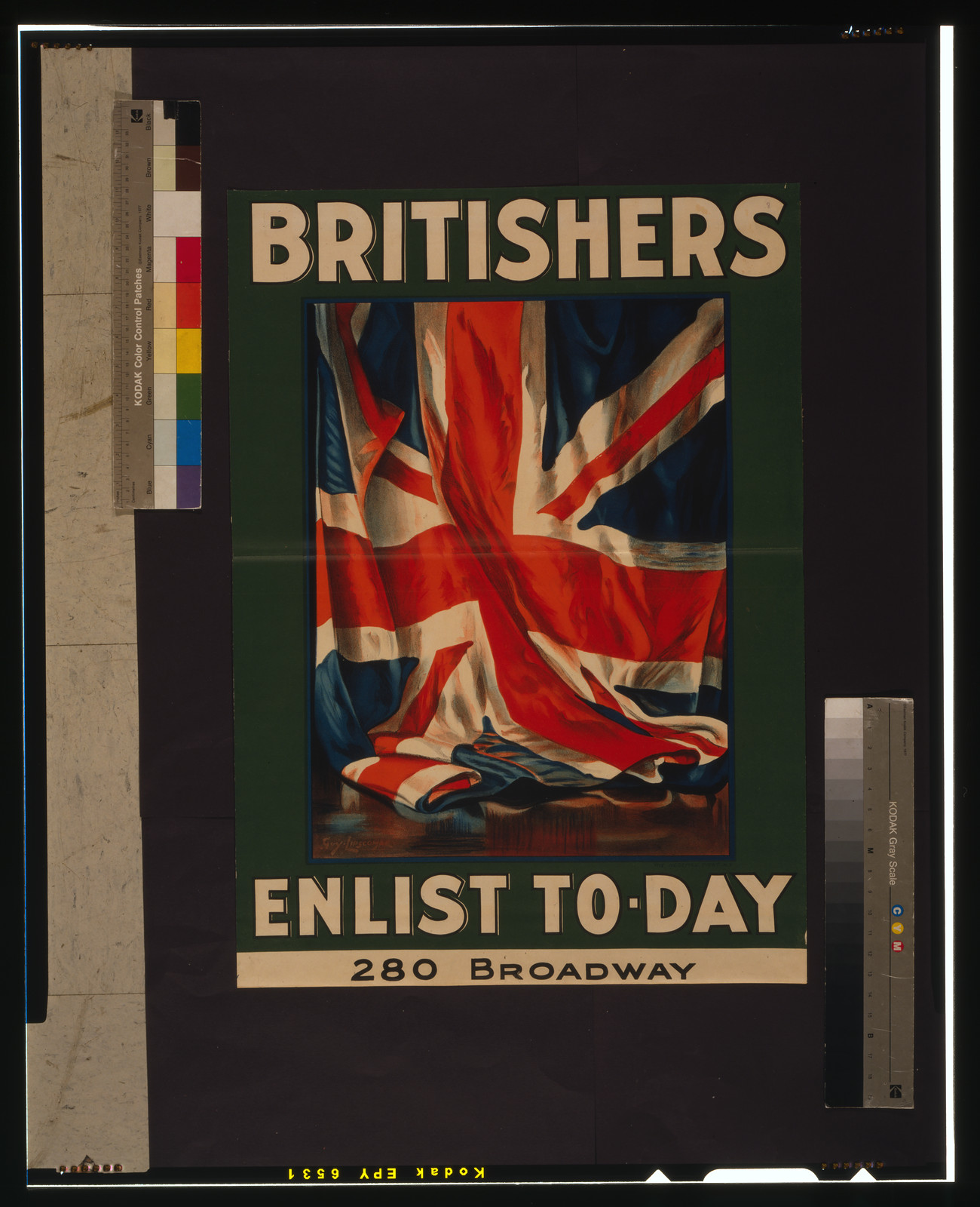Britishers, enlist to-day, 280 Broadway / Guy Lipscombe ; The Hegeman Print N.Y., [1917] — vintage poster