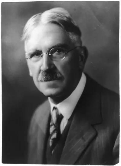 [John Dewey, 1859-1952, bust portrait, facing left]