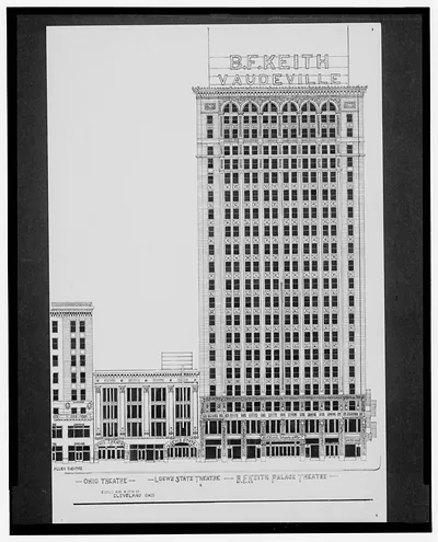 [Allen Theatre, Ohio Theatre, Loew's State Theatre, and B.F. Keith Palace Theatre, Euclid Ave. and 17th St., Cleveland, Ohio]
