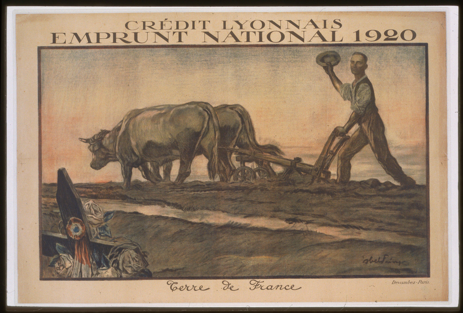 Creacutedit Lyonnais. Emprunt National 1920. Terre de France, 1920 — vintage poster