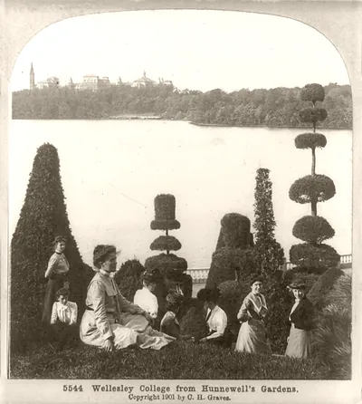 Wellesley College from Hunnewell's Gardens 1901, Massachusetts