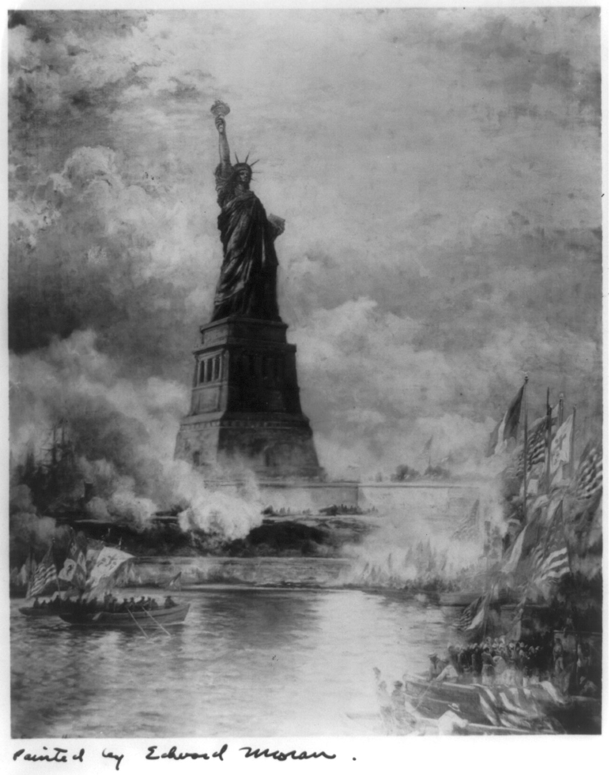 Statue of Liberty, [Bedloe's Island, New York City; celebration of unveiling], [no date recorded on caption card] — historic print