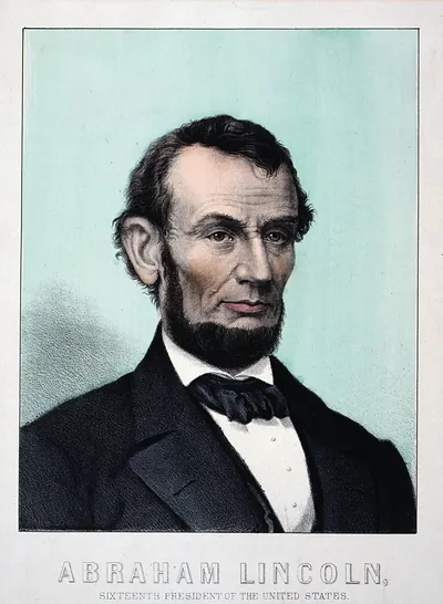 Abraham Lincoln, sixteenth President of the United States, hand-colored portrait