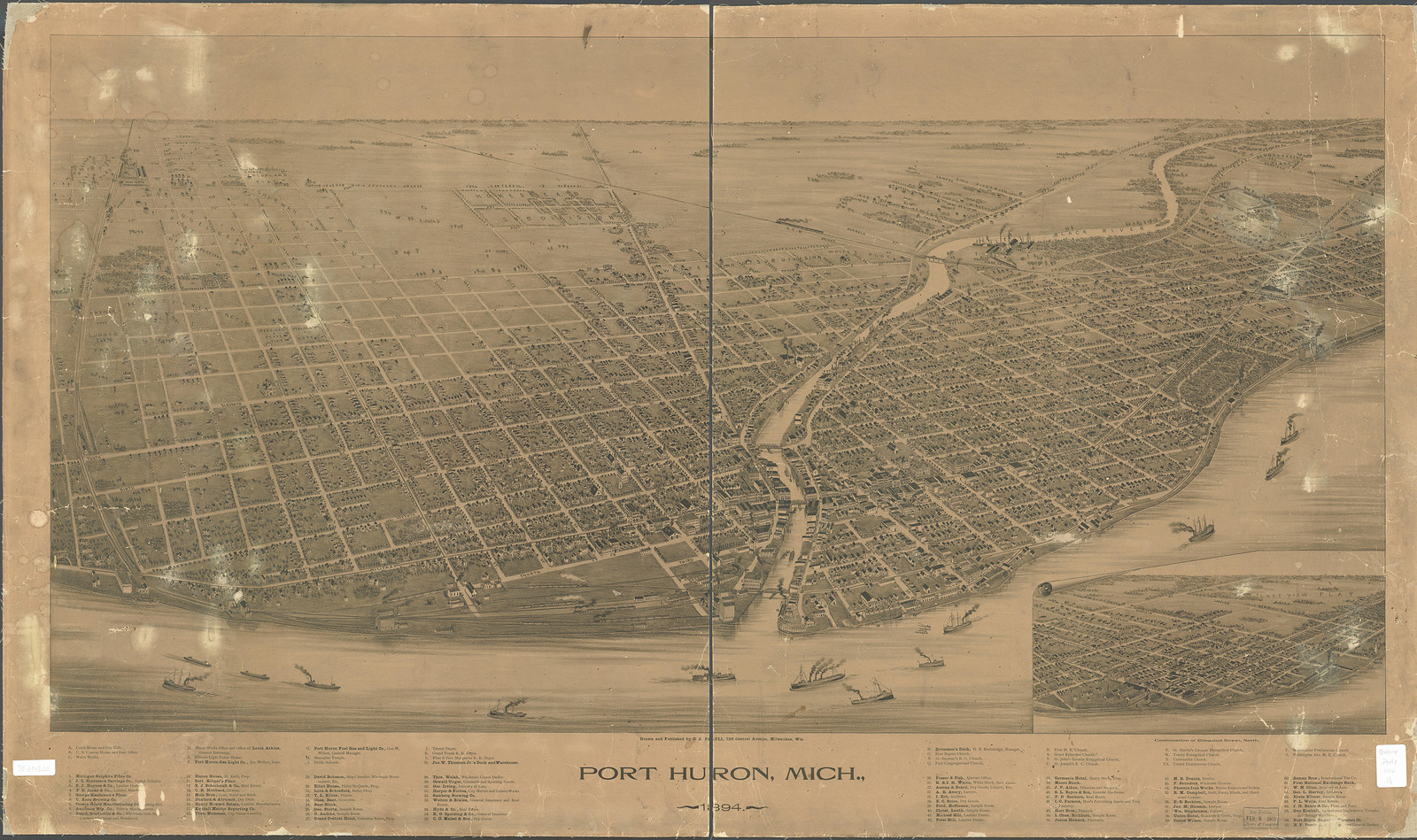 Port Huron, Michigan, 1894, 1894 — antique map