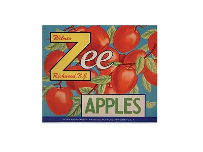 Zee Apples crate label, Richwood, New Jersey