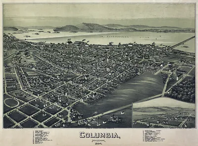 Columbia, Pennsylvania, 1894 bird's-eye view map