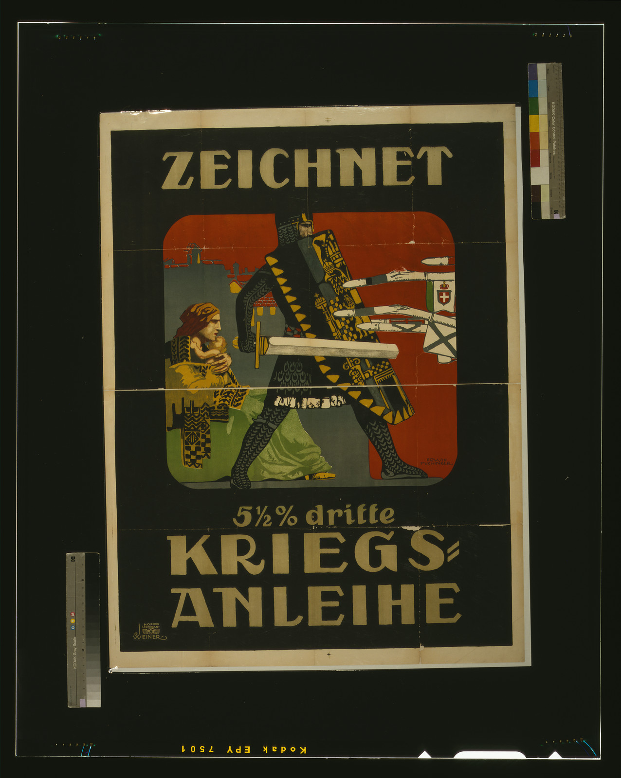 Zeichnet Kriegsanleihe / Erwin Puchinger., 1915 — vintage poster
