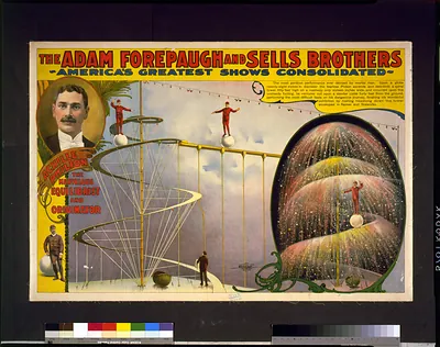 The Adam Forepaugh and Sells Brothers America's greatest shows consolidated--Achille Philion the marvelous equilibrist and originator