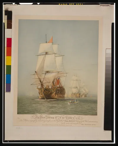 Vintage Americana Print - The first journey of Victory,.W.L, 1778 (2)