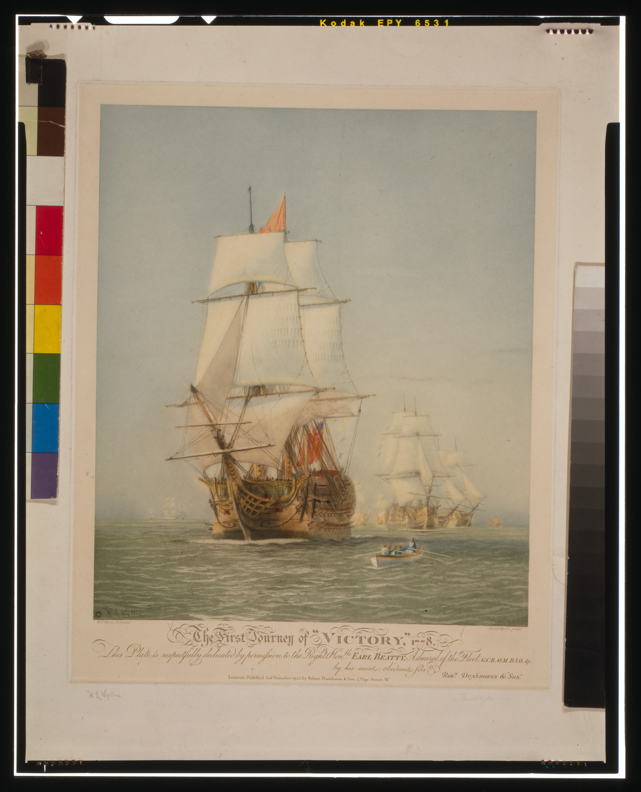 The first journey of "Victory," 1778 / W.L. Wyllie, R.A., pinxt.; Harold Wyllie, sculpt., London: Published by Robert Dunthorne & Son, 1922 2nd December. — historic image