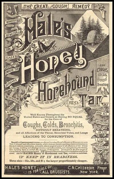 Hale's Honey of Horehound and Tar cough remedy advertisement