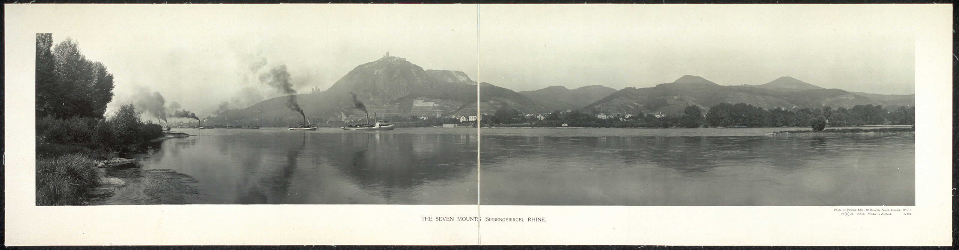 The Seven Mounts (Siebengebirge), Rhine, Germany, 1921, 1921 — historic image