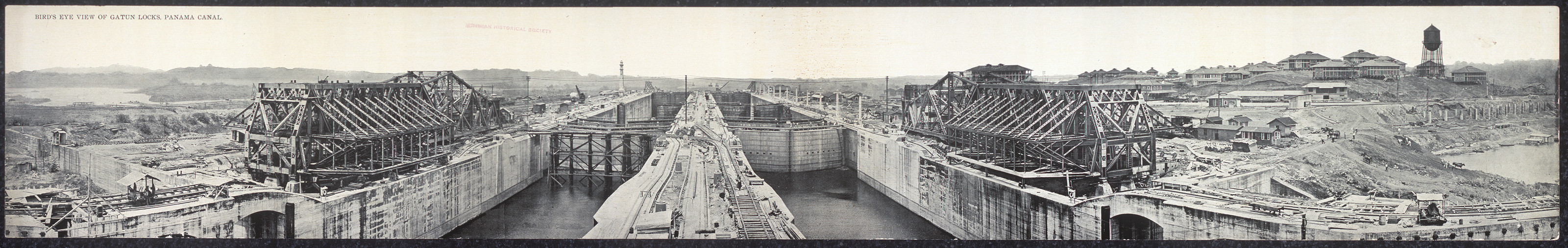 PANAMA 1913 Birds eye Gatun Locks — historic image