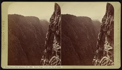 Grand Canyon of the Arkansas. Royal Gorge walls 1500 feet in height