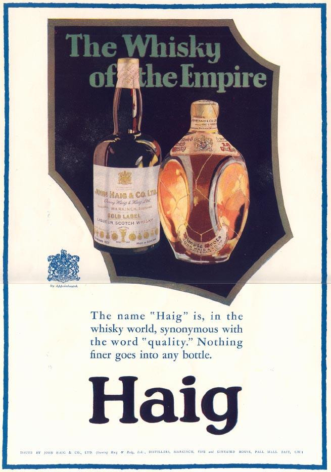Haig whisky advertisement, The Whisky of the Empire — historic image