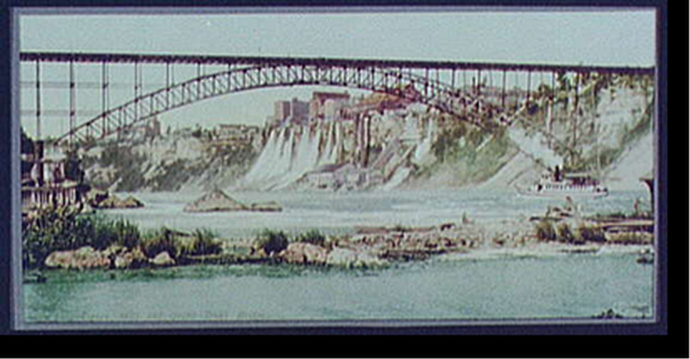 Niagara, mills and Grand Trunk [i.e. Upper Steel Arch] Bridge, [ca. 1900] — historic print