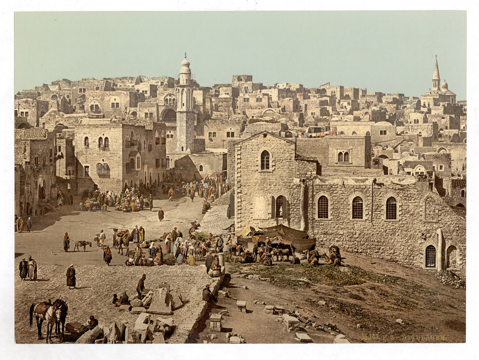 Market Place Bethlehem Holy Land (i.e. West Bank), [between ca. 1890 and ca. 1900] — historic print