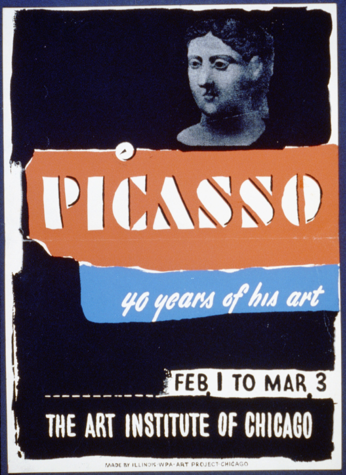 Picasso--40 years of his art, 1936 — vintage poster