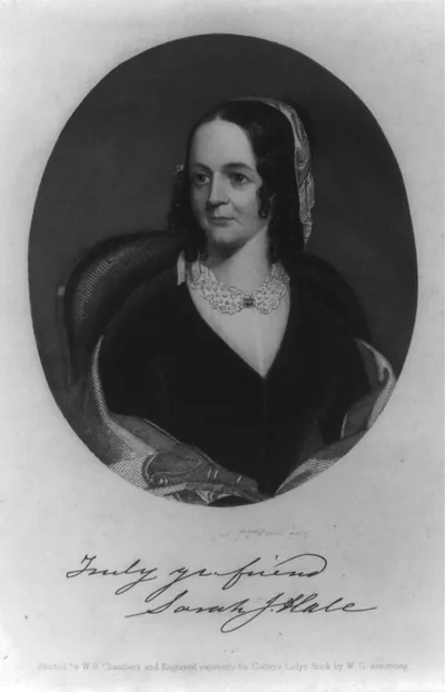[Sarah Josepha (Buell) Hale, 1788-1879, oval, half-length portrait]