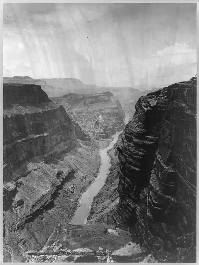 Grand Canyon, Colorado River, looking west / Hillers.