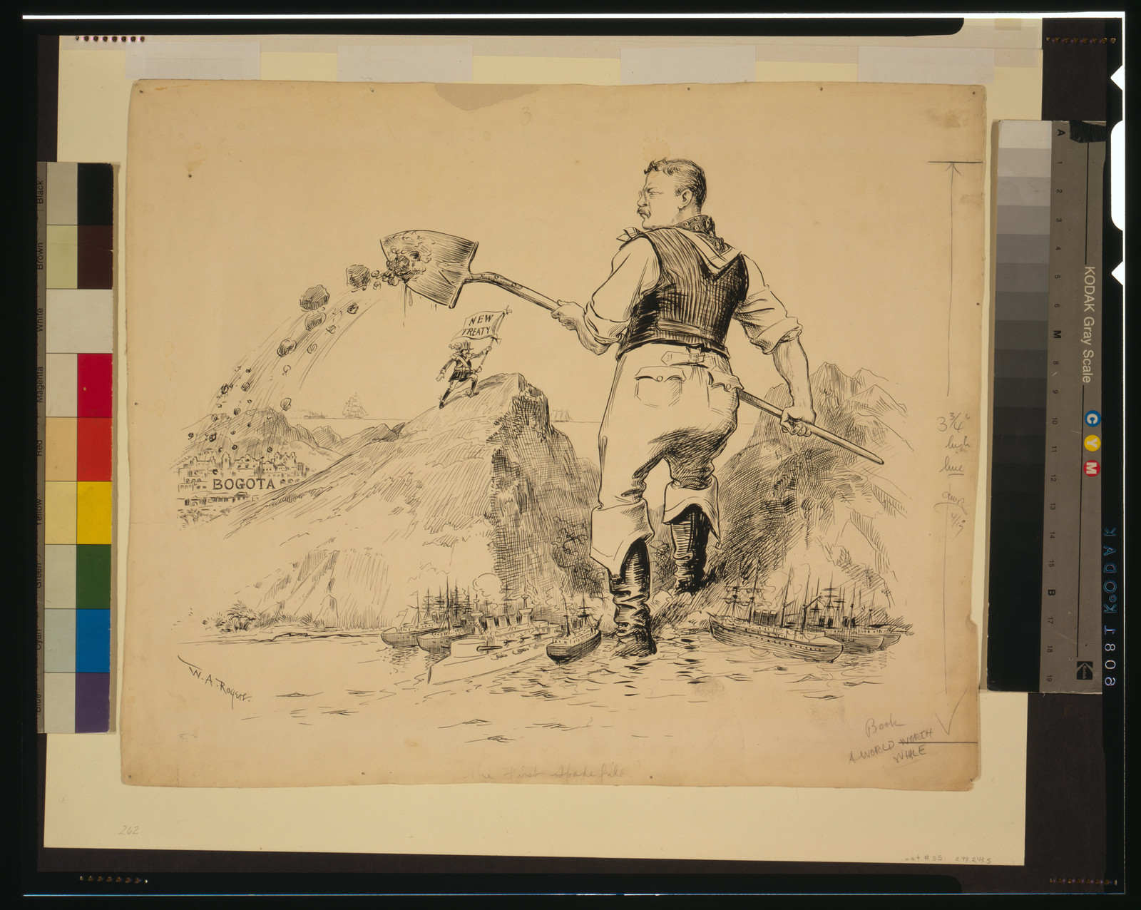 The first spadeful — historic drawing