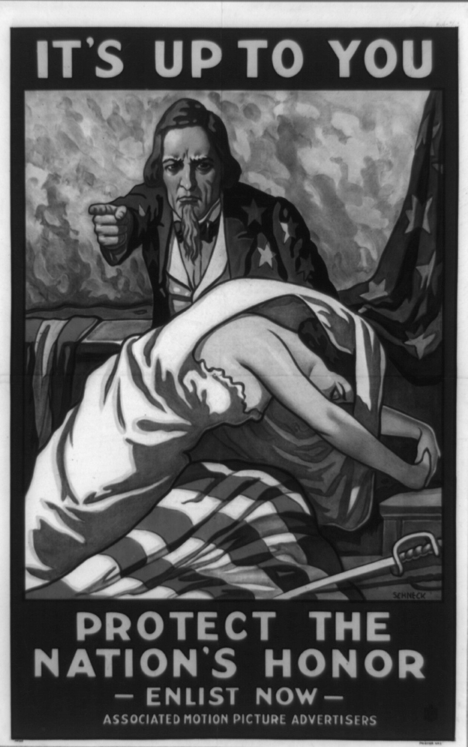 Its up to you--Protect the nations honor enlist now / Schneck. — vintage poster