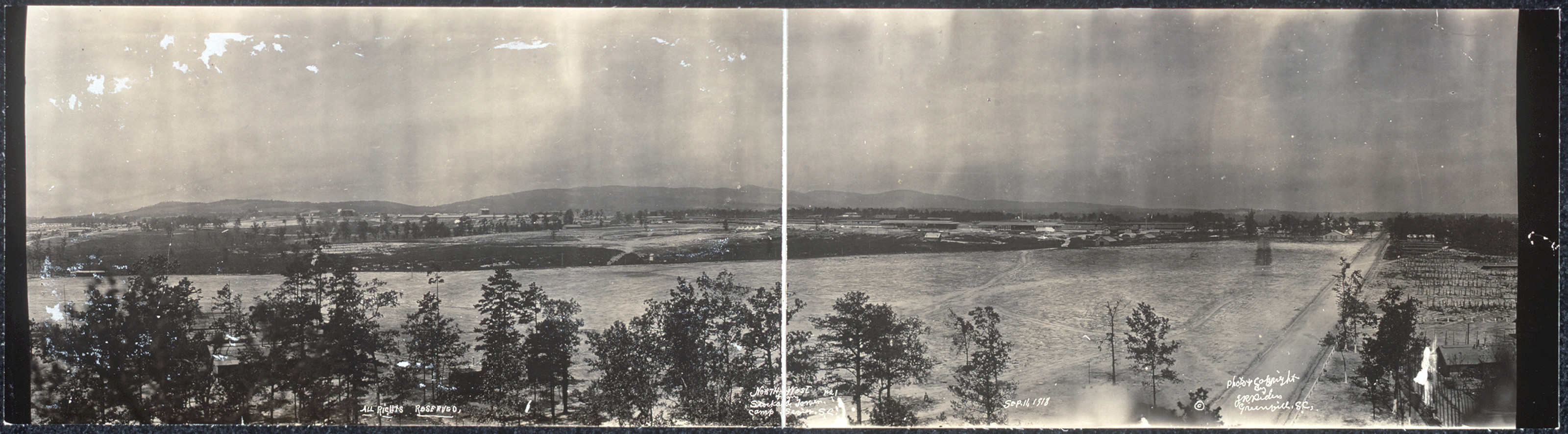 from Stockade Tower, Camp Sevier, South Carolina, 1918, 1918 — historic image