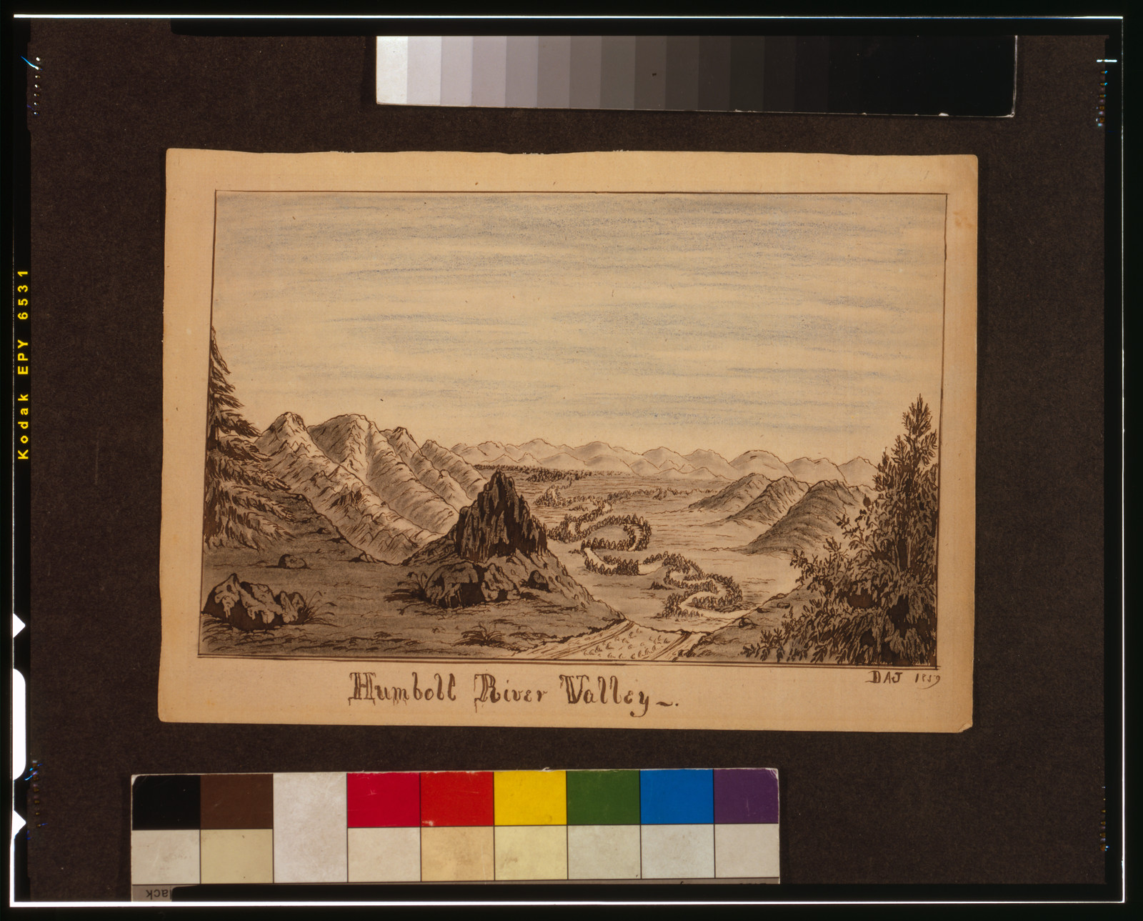 Humbolt [sic] River Valley, 1859 — historic drawing