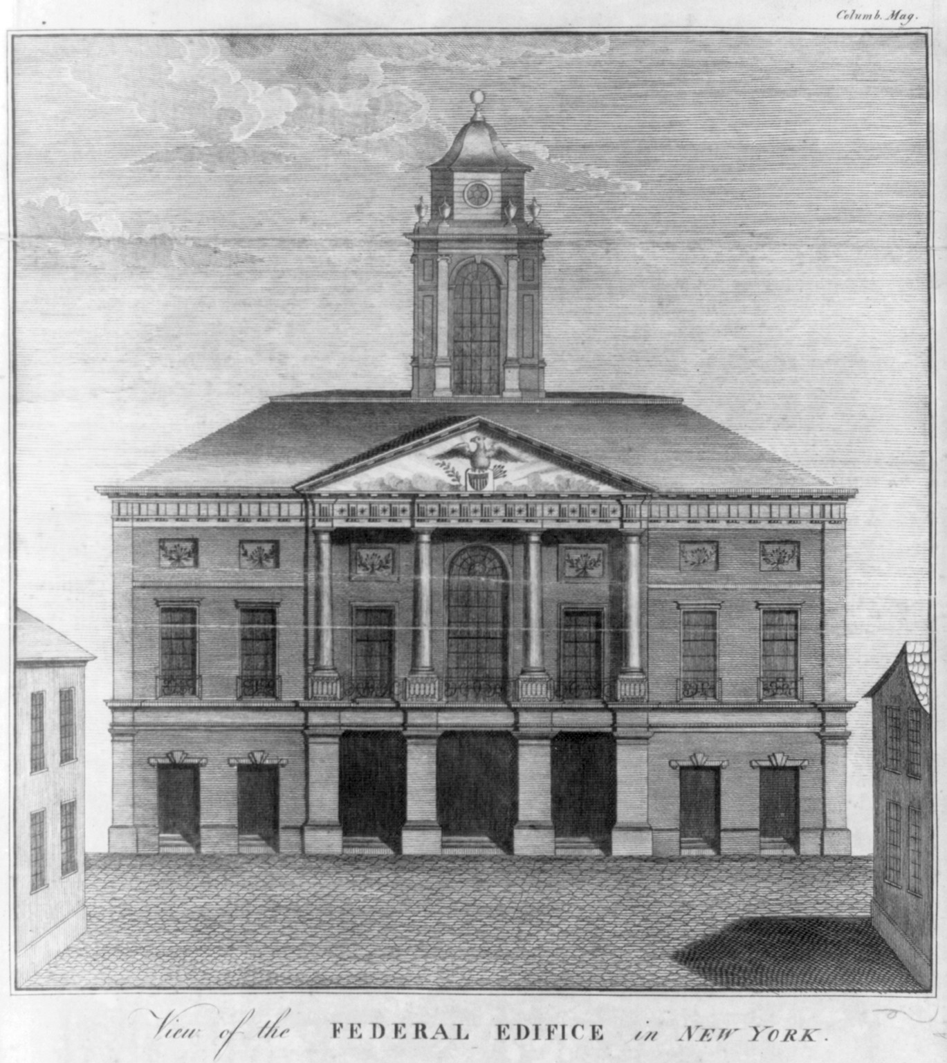 View of the federal ediface in New York, [1789] — historic print