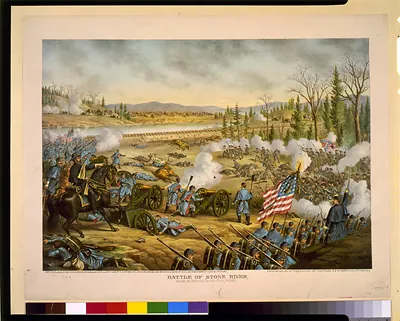 Battle of Stone River, Near Murfreesborough, Tenn.--Dec. 31, 62. Jan. 2-3, 1863--Union (Gen. Rosecrans) ... Conf. (Gen. Bragg) ...