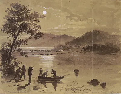 Previous to Antietam: rebels crossing the Potomac