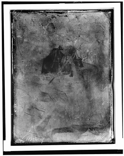 [Samuel Anderson Emery as Robin Roughhead in Fortunes frolics, full-length portrait, standing, holding flail, in front of backdrop with mountain and tree]