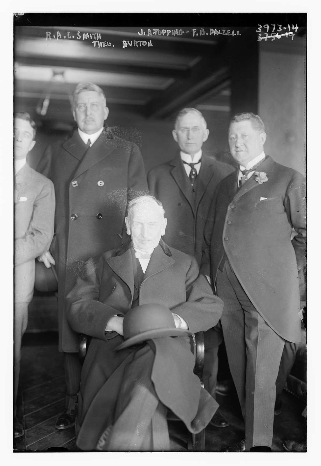 R.A.C. Smith, J.A. Topping, F.B. Dalzell, Theo. Burton, n/a — historic photograph