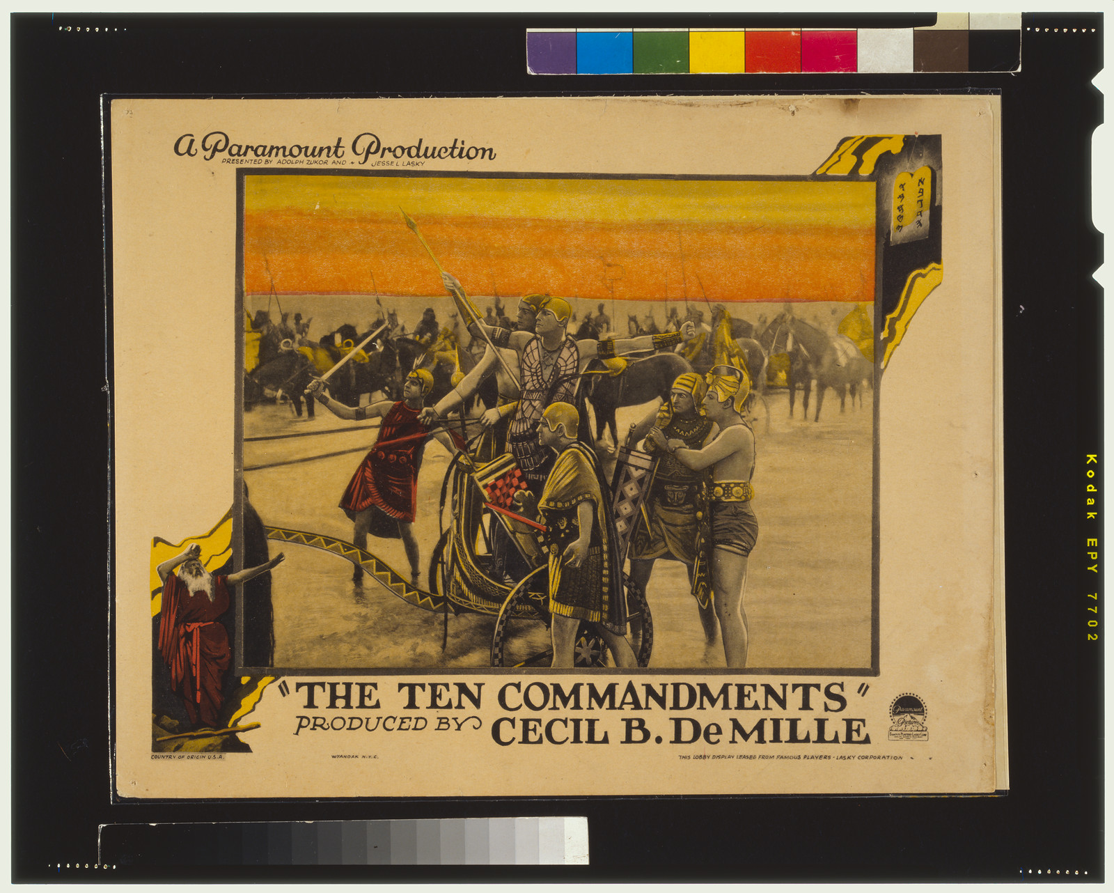 The Ten Commandments, produced by Cecil B. DeMille — vintage poster