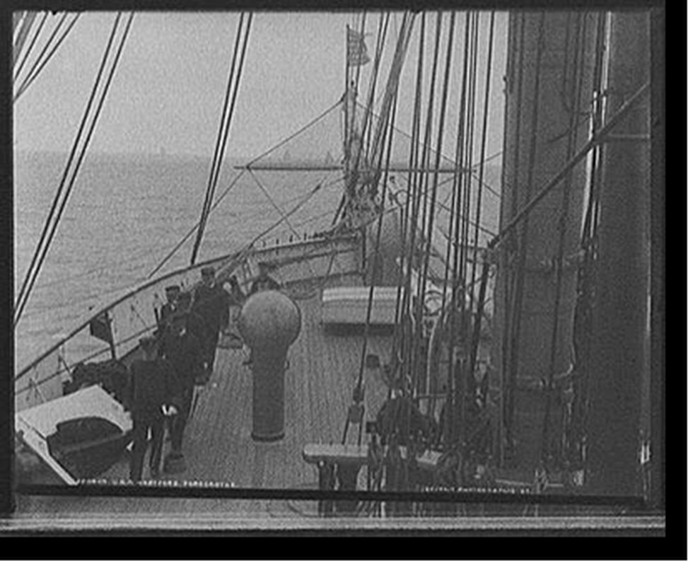 U.S.S. Hartford, forecastle, [between 1890 and 1901] — historic photograph
