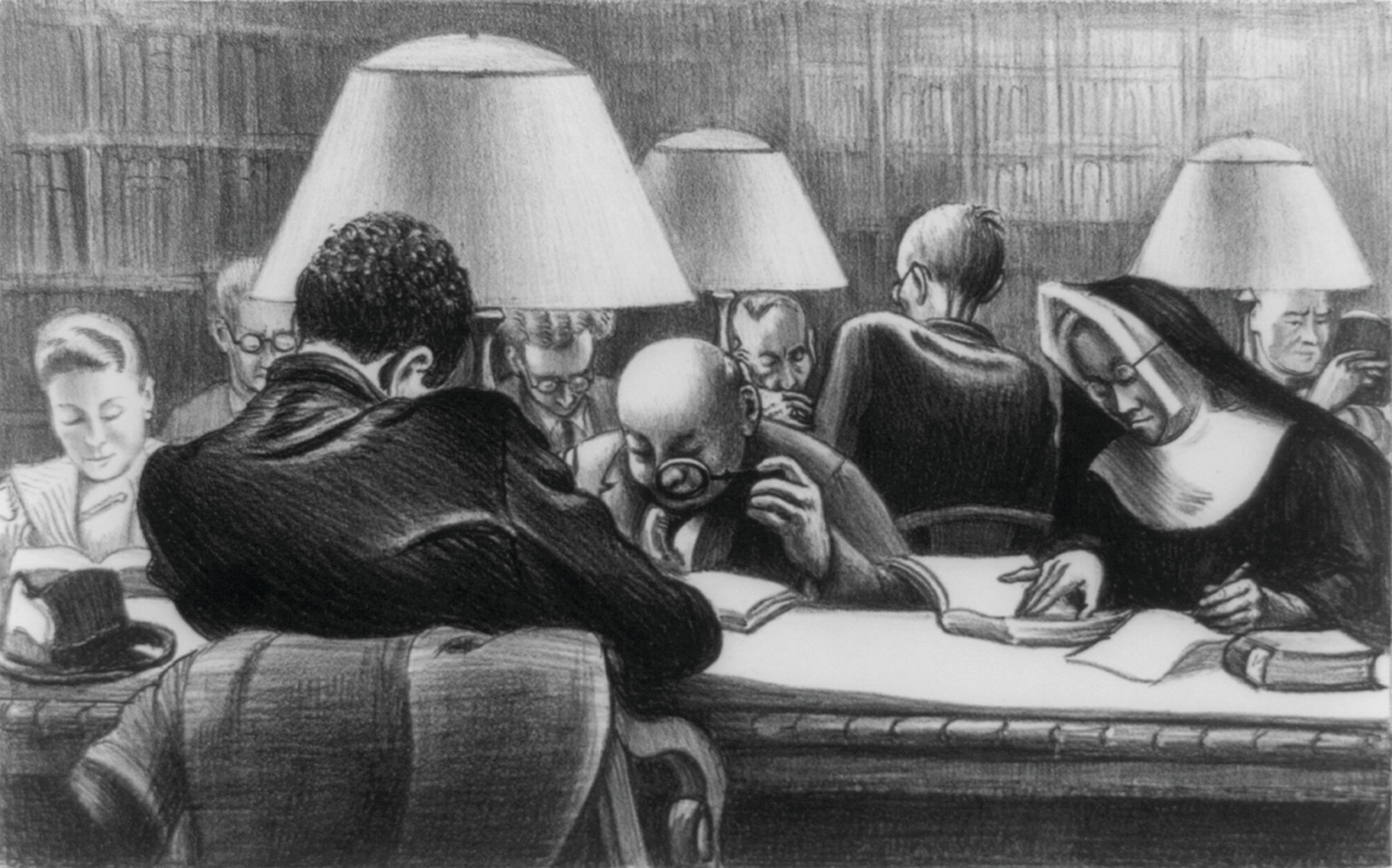 Silence, c. 1939 — antique lithograph