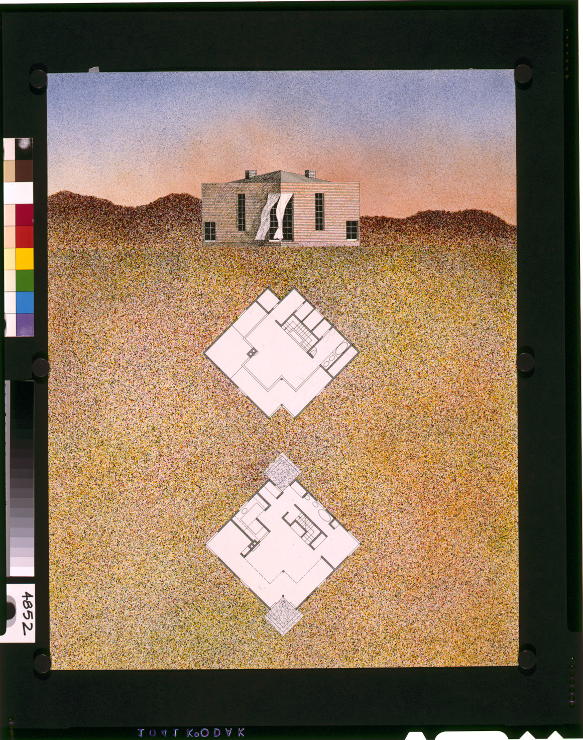 [Project, Rodeino residence, (Oakville, Calif.). Perspective and plans], 1982 — historic drawing