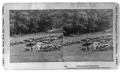 Union Dead at Gettysburg - in the wheat field, July 1863