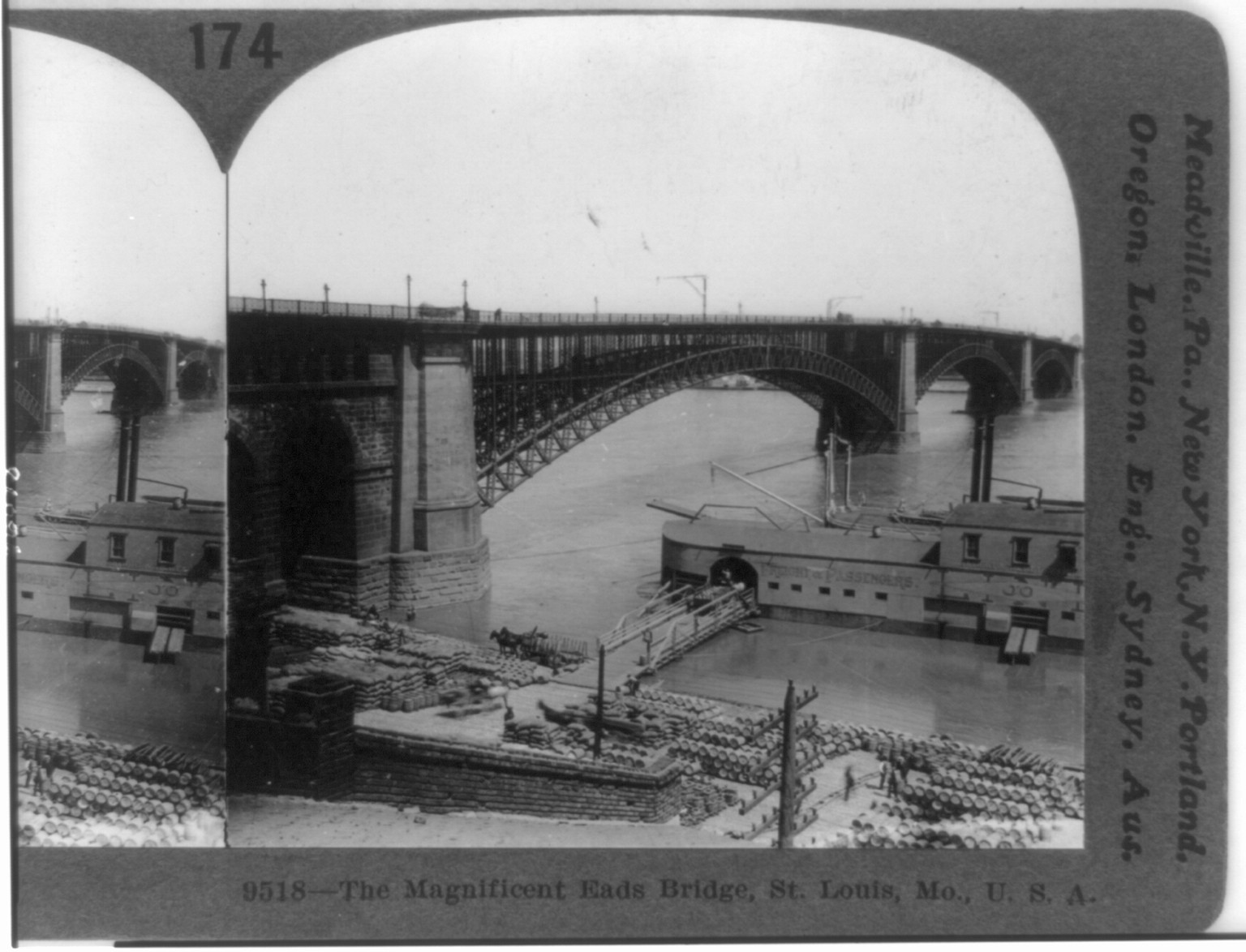 The Magnificent Eads Bridge, St. Louis, Mo., U.S.A., Meadville, Pa. : Keystone View Company, c1919. — stereograph