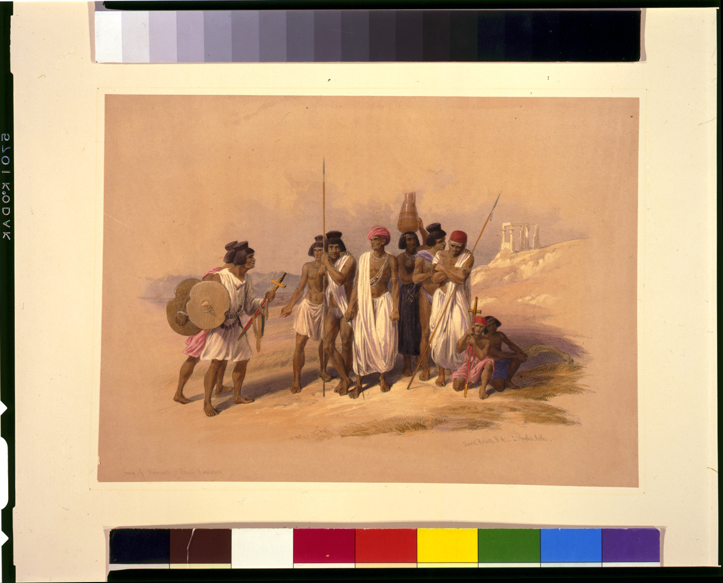 Group of Nubians--Wady Kardassy / David Roberts, R.A., [published between 1846 and 1849] — antique lithograph