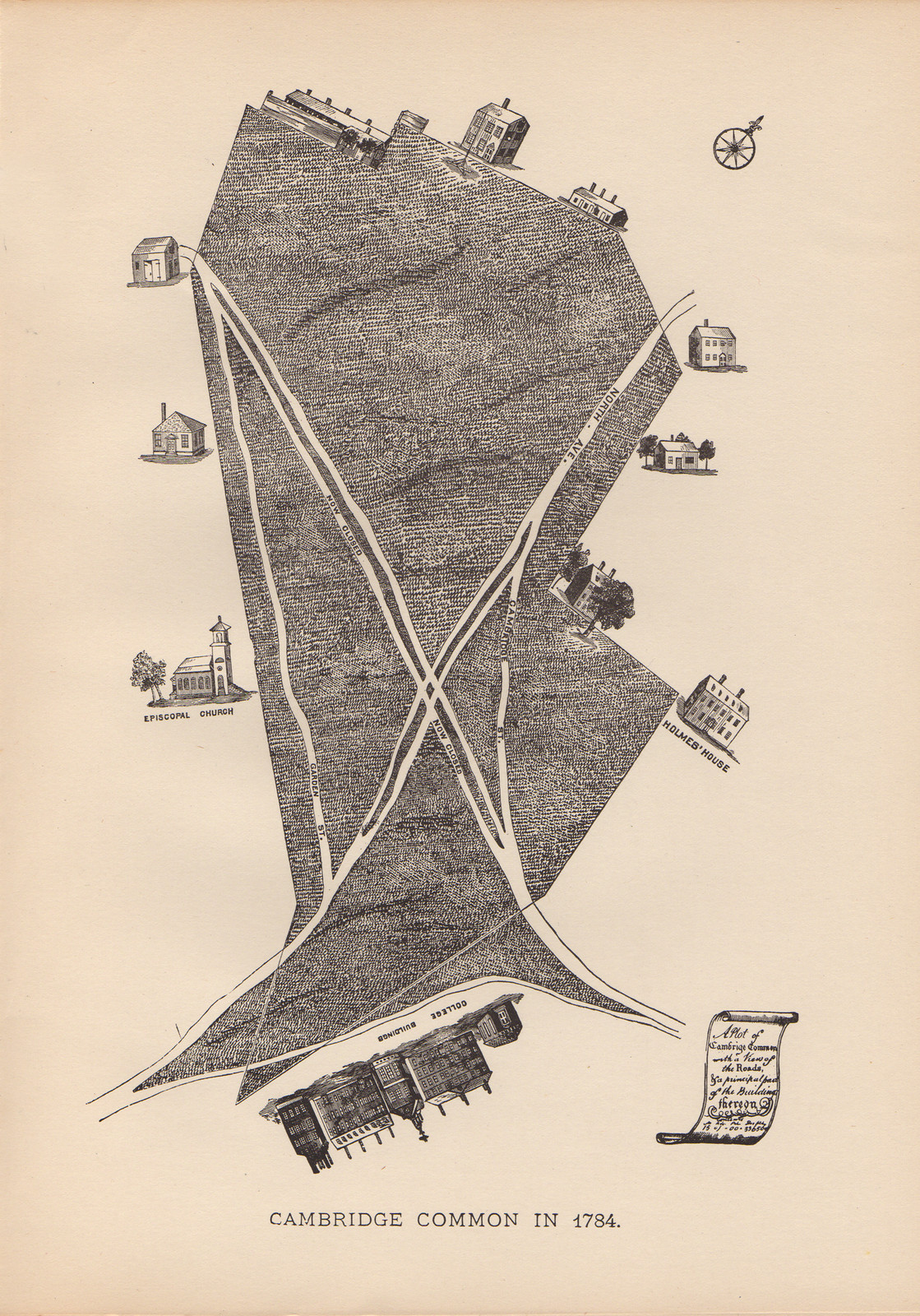 Cambridge Common, Massachusetts, 1784, 1784 — antique map