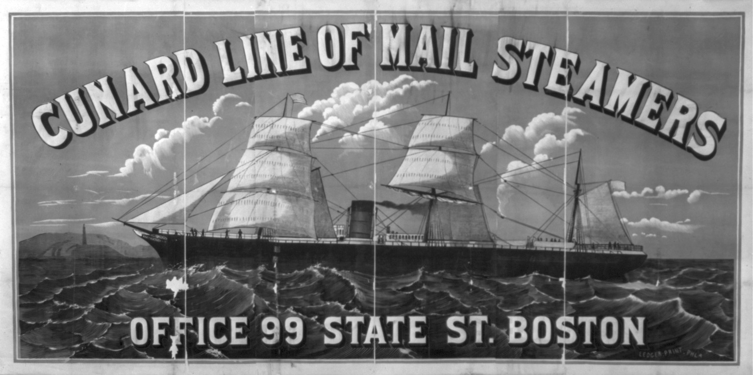 Cunard Line of mail steamers - Office 99 State St., Boston, [188-(?)] — historic print